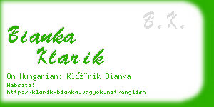 bianka klarik business card